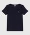 Camiseta icónica de mujer con cuello almirante de algodón  azul SMOKING