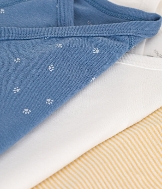 Juego de 3 bodis cruzados de manga larga de algod&oacute;n para beb&eacute; multicolor