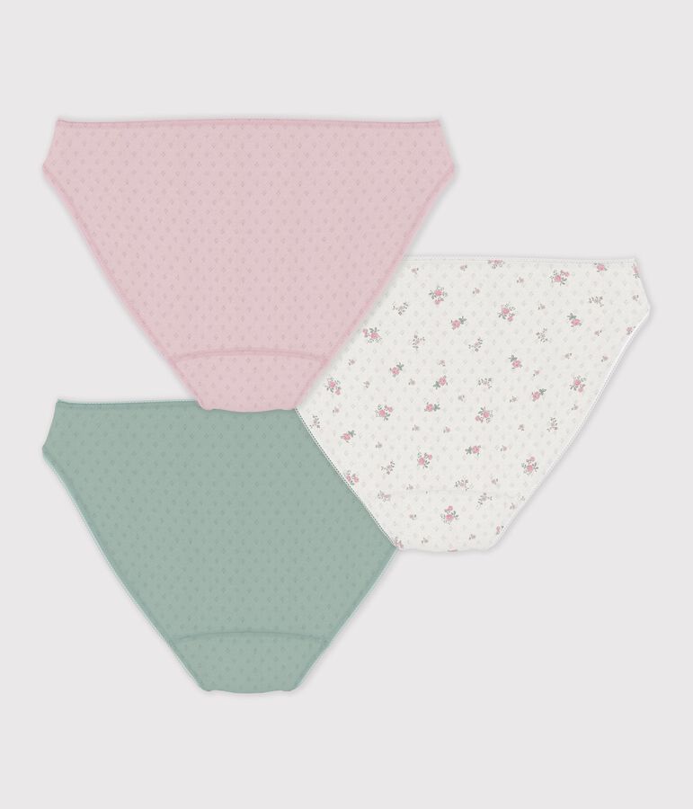 Juego de braguitas de algod&oacute;n calado para mujer multicolor