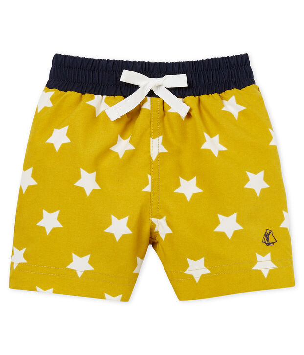 Shorts de playa estampados para beb&eacute; ni&ntilde;o verde/blanco