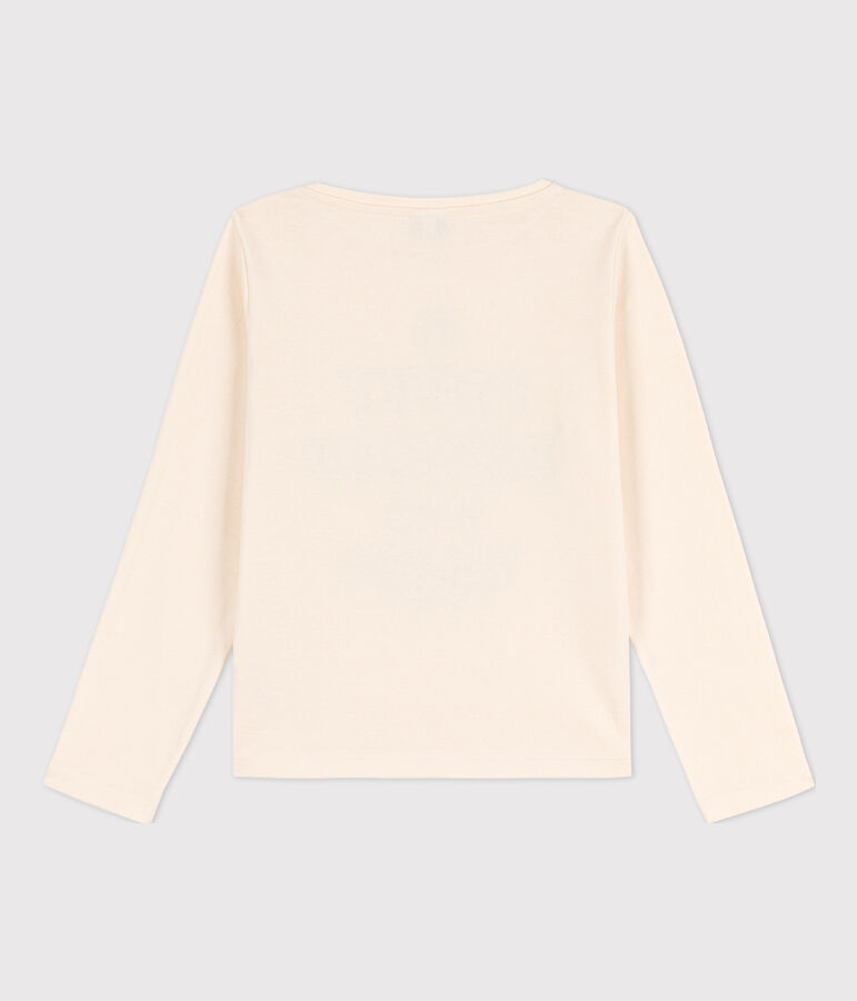 Camiseta de algod&oacute;n de manga larga de ni&ntilde;a/ni&ntilde;o crudo/azul/multicolor