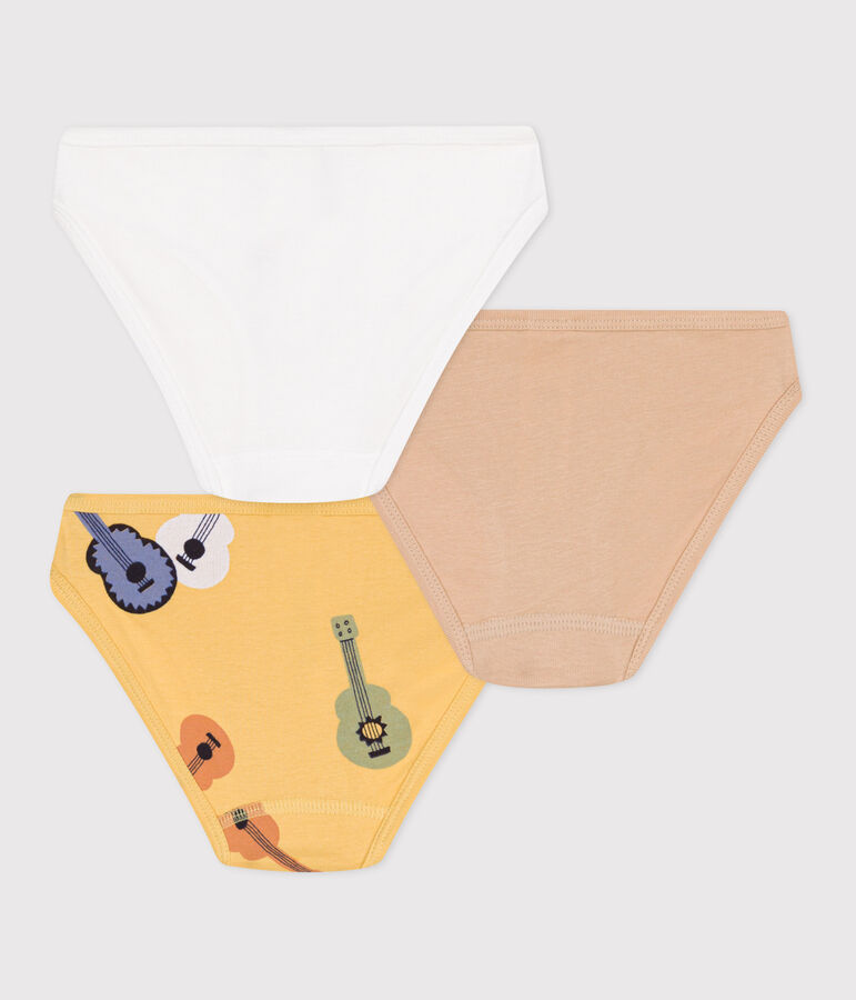 Juego de 3 braguitas infantiles de algod&oacute;n estampado multicolor