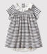 Vestido-bodi de manga corta de canalé para bebé niña