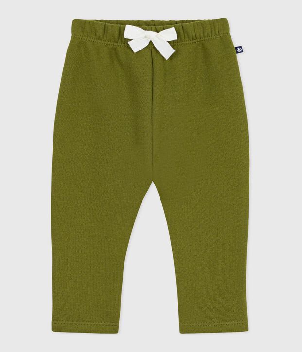 Pantal&oacute;n liso de algod&oacute;n para beb&eacute; verde