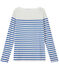Camiseta de manga larga de rayas para mujer blanco MARSHMALLOW/azul PERSE