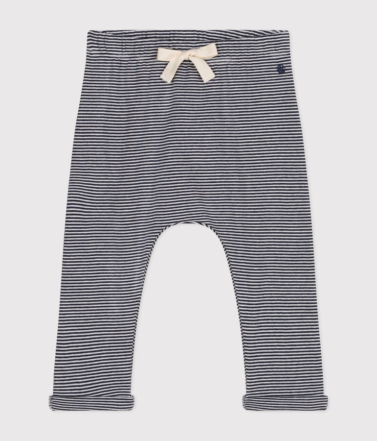 Pantal&oacute;n de algod&oacute;n ecol&oacute;gico de beb&eacute; azul SMOKING/blanco MARSHMALLOW