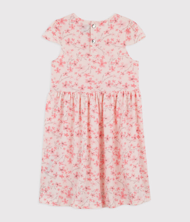 Vestido de celebraci&oacute;n de punto de piqu&eacute; de ni&ntilde;a rosa/multicolor