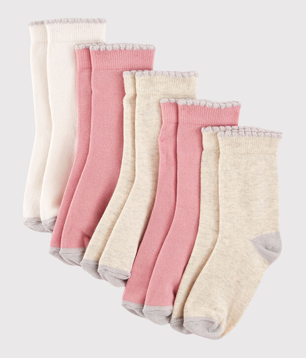 Juego de 5 pares de calcetines de ni&ntilde;a multicolor