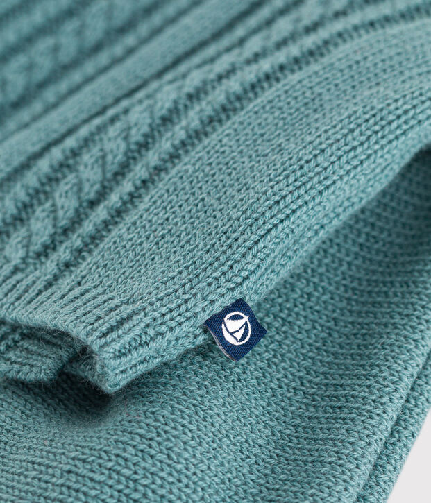 C&aacute;rdigan de lana y algod&oacute;n para beb&eacute; verde