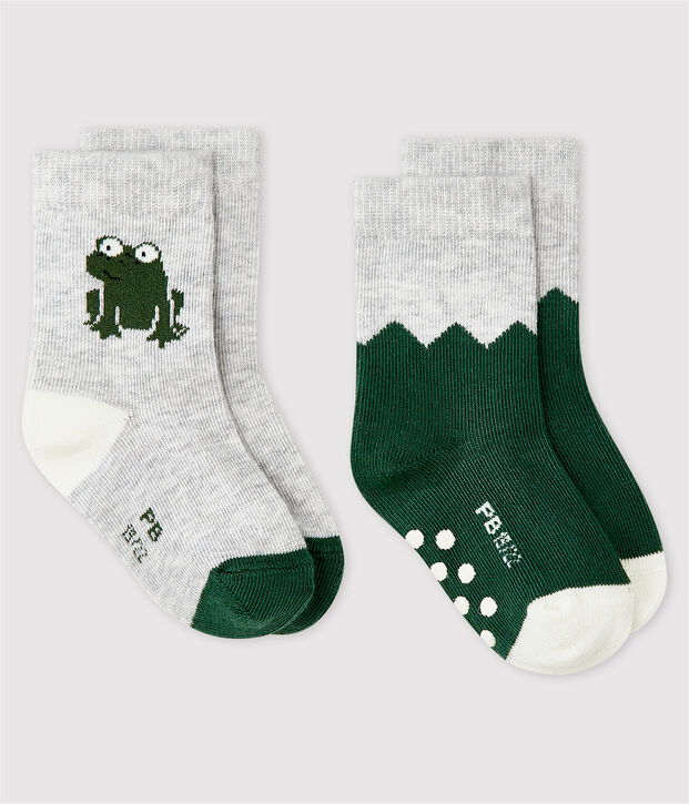 Lote de 2 pares de calcetines con dibujo de beb&eacute; ni&ntilde;o multicolor
