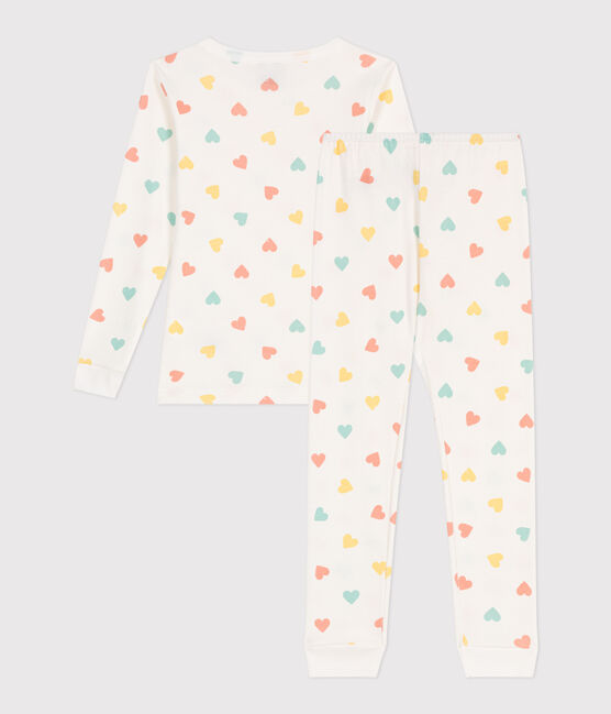 Pijama infantil muy ajustado en algodón estampado blanco MARSHMALLOW/blanco MULTICO