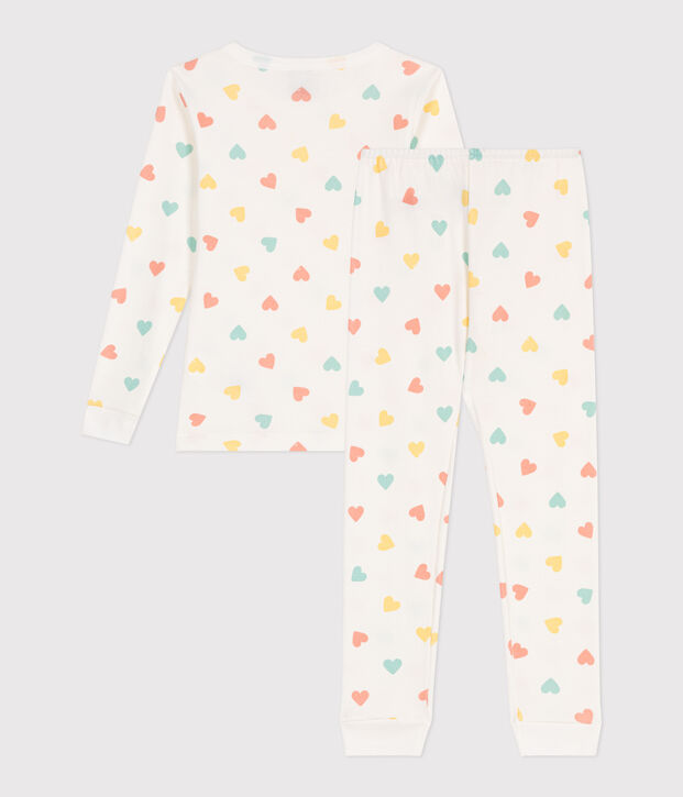 Pijama infantil muy ajustado en algod&oacute;n estampado blanco/multicolor