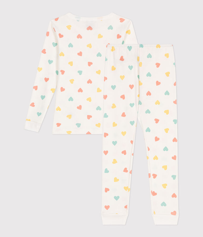 Pijama infantil muy ajustado en algod&oacute;n estampado blanco/multicolor