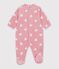 Sobrepijama polar con estampado de corazones para beb&eacute; rosa/blanco
