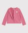 C&aacute;rdigan infantil liso de algod&oacute;n rosa