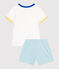 Pijama infantil corto de algodón blanco MARSHMALLOW/blanco MULTICO