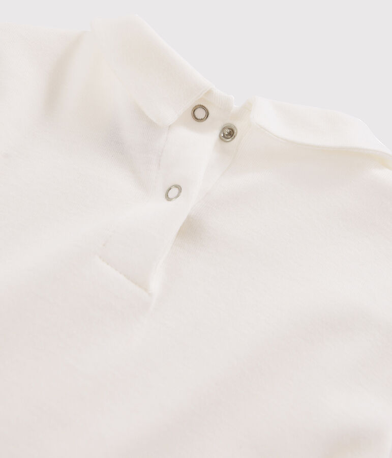 Camiseta ni&ntilde;a con cuello babero blanco