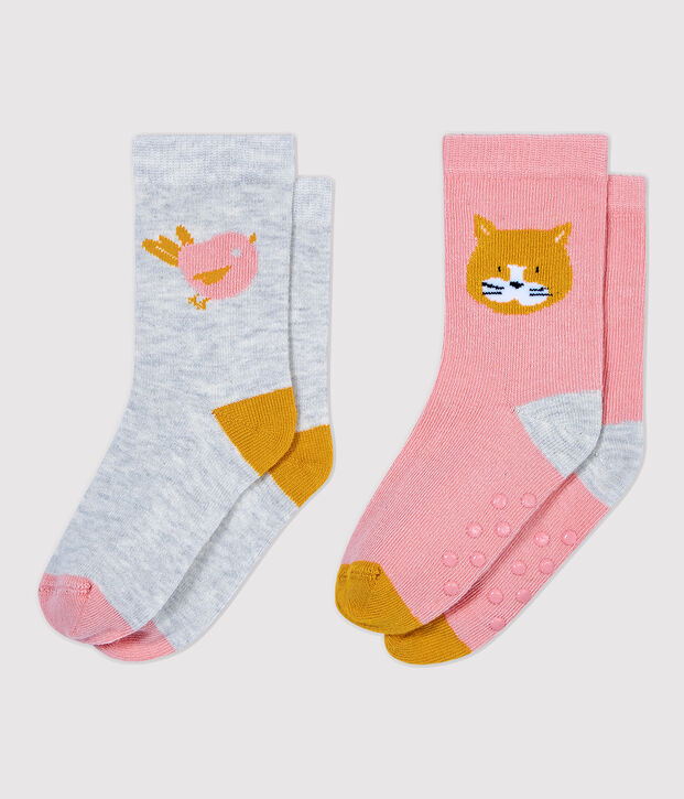 Juego de 2 pares de calcetines de beb&eacute;. multicolor