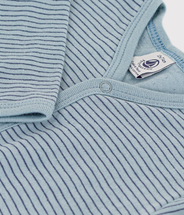 Pelele de t&uacute;bico a rayas azul/azul/azul