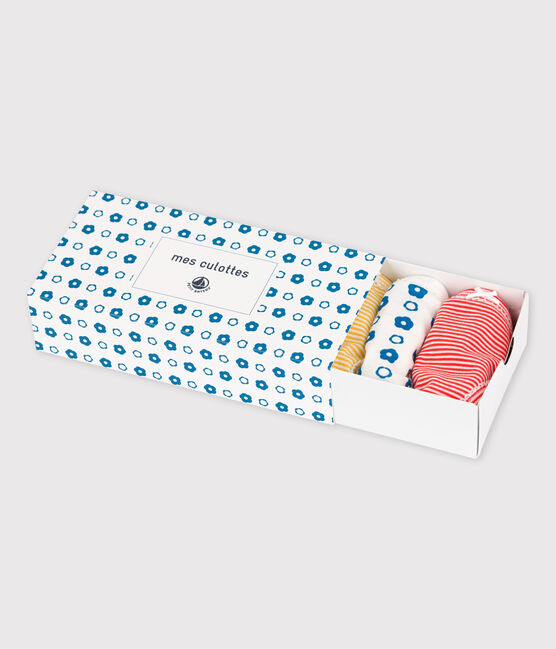 Juego de 5 braguitas con flor gráfica de niña de algodón orgánico variante 1