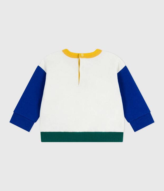 Sudadera de algod&oacute;n colorblock para beb&eacute; crudo/multicolor