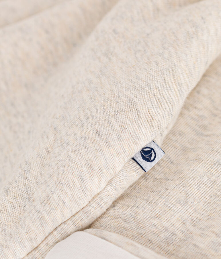 Mono largo acolchado con capucha de algod&oacute;n para beb&eacute; beige