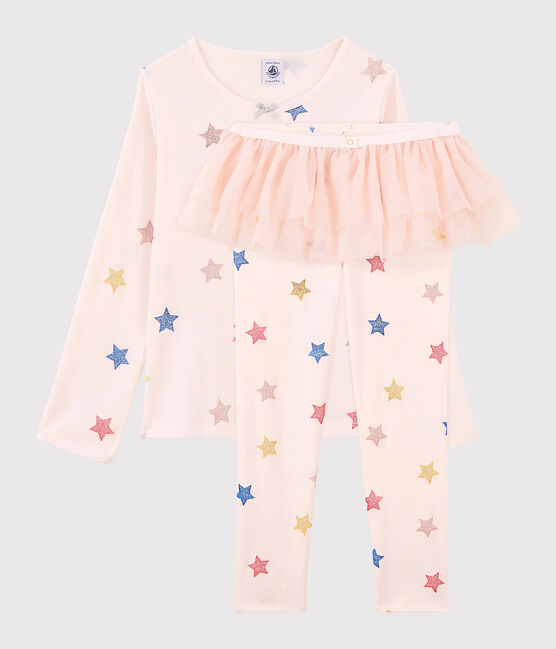 Pijama de disfraz de bailarina rosa para niña de punto rosa FLEUR/blanco MULTICO
