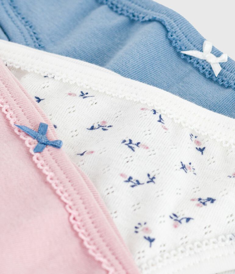Juego de braguitas infantiles de algod&oacute;n con estampado de flores multicolor