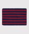 Braga de cuello infantil de punto tricotado a rayas con forro polar azul/rojo