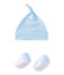 Conjunto de gorrito de nacimiento y zapatitos de bebé azul FRAICHEUR/blanco ECUME
