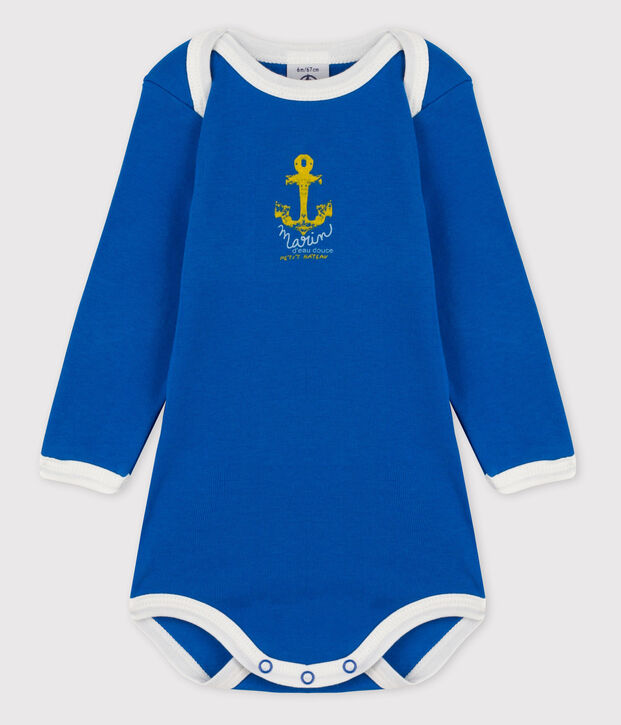 Bodi de manga larga para beb&eacute; ni&ntilde;a azul