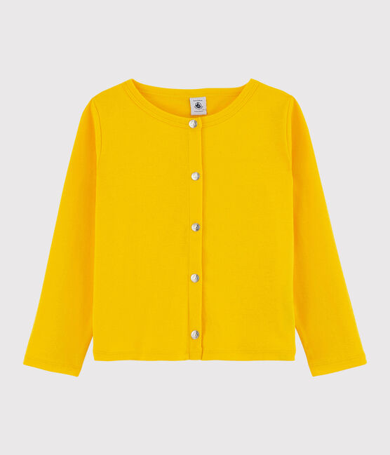 Rebeca de algodón de niña amarillo JAUNE