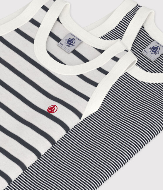 Lote de 2 camisetas de tirantes de rayas de niño variante 1