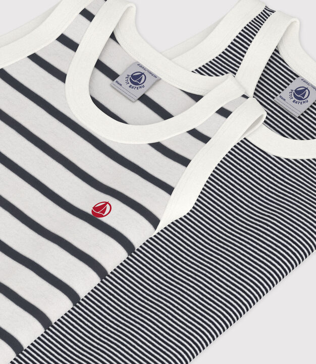 Lote de 2 camisetas de tirantes de rayas de ni&ntilde;o multicolor
