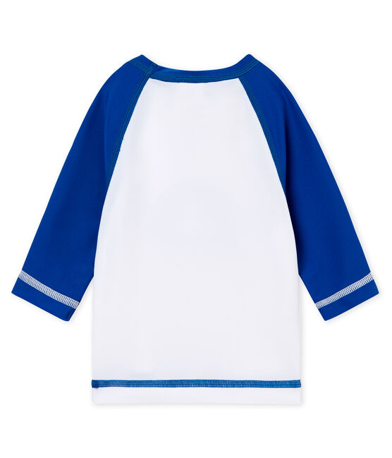 Camiseta manga larga de protección solar para bebé unisex blanco MARSHMALLOW/azul RIYADH