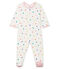 Pijama de muletón para bebé niña blanco MARSHMALLOW/blanco MULTICO