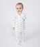Pijama de algodón con dinosaurios para bebé blanco MARSHMALLOW/blanco MULTICO