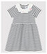 Vestido de manga corta de canalé de rayas de bebé niña