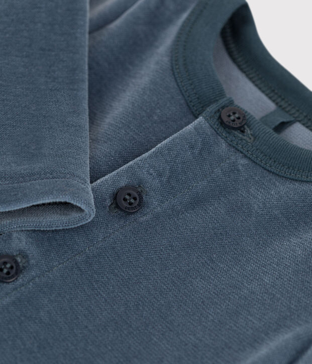 C&aacute;rdigan de terciopelo de algod&oacute;n para beb&eacute; gris