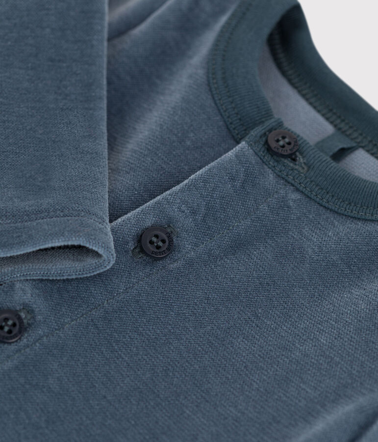 C&aacute;rdigan de terciopelo de algod&oacute;n para beb&eacute; gris