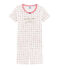 Pijama corto de corte muy ajustado para niña blanco MARSHMALLOW/blanco MULTICO