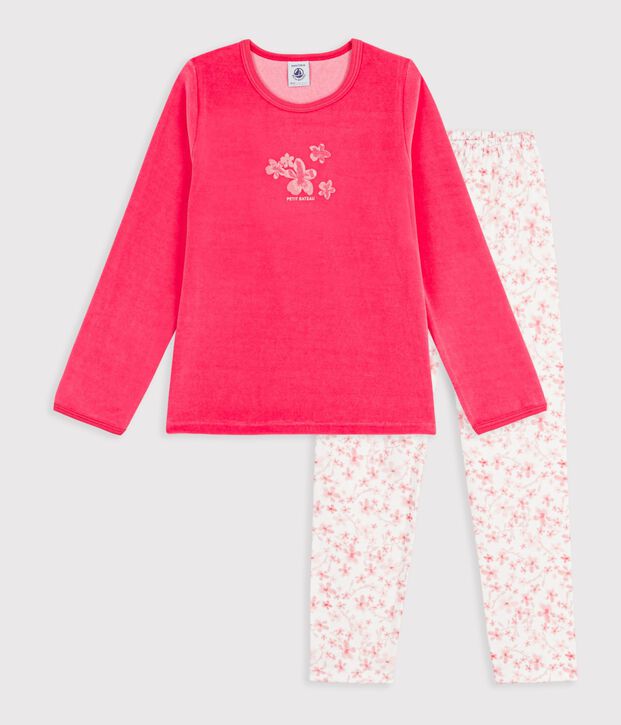 Pyjama  en velours rosa/multicolor