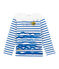 Camiseta marinera infantil creativa para niño blanco MARSHMALLOW/azul PERSE