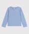 Camiseta de algodón de niña azul SKY CHINE
