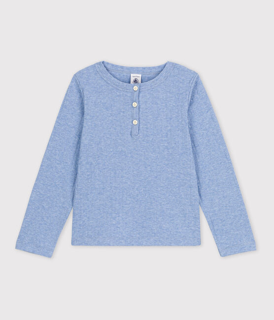 Camiseta de algodón de niña azul SKY CHINE