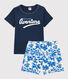 Pijama corto azul de algodón de niño