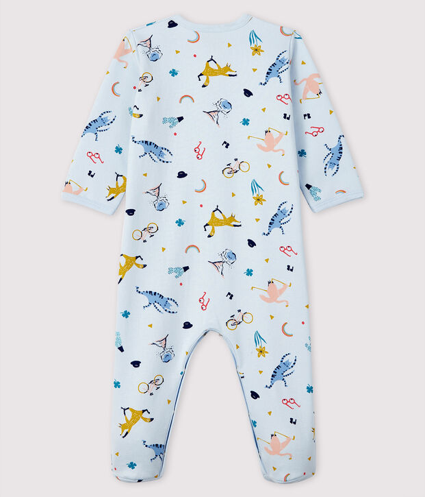 Pelele de mulet&oacute;n con estampado de animales para beb&eacute; azul/multicolor