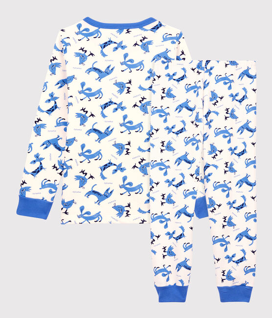 Pijama con motivo de animales de algodón de niño blanco MARSHMALLOW/blanco MULTICO