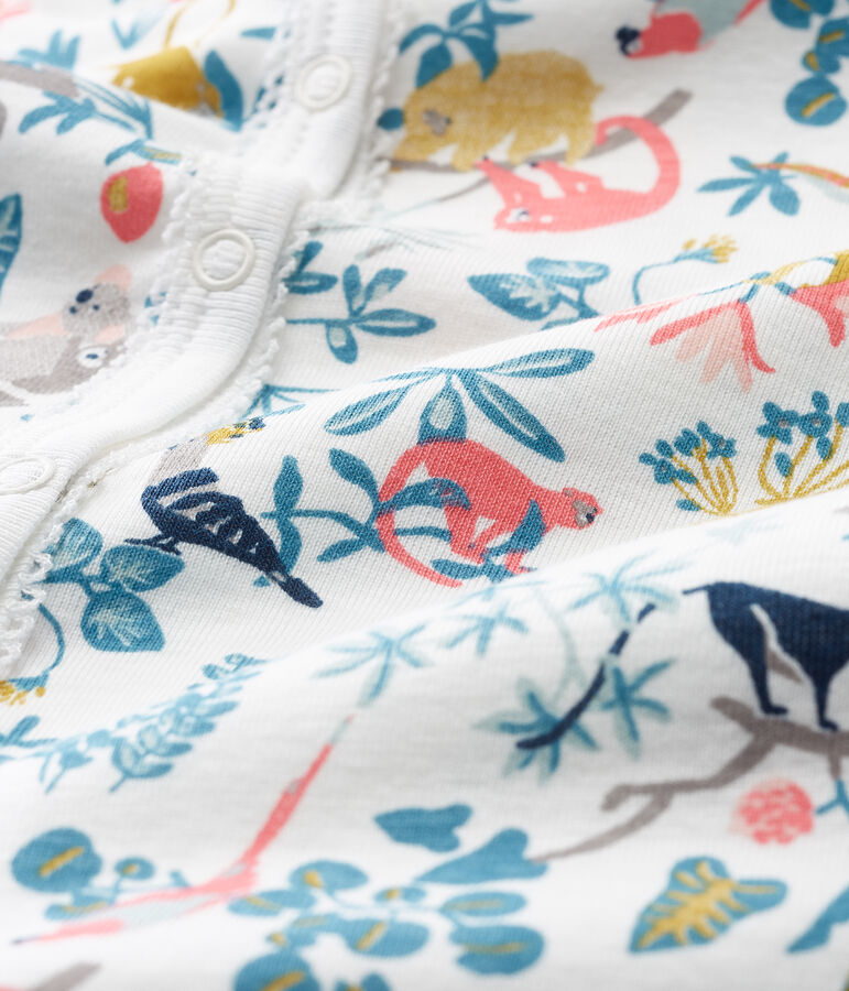 Pelele de punto para beb&eacute; ni&ntilde;a blanco/multicolor