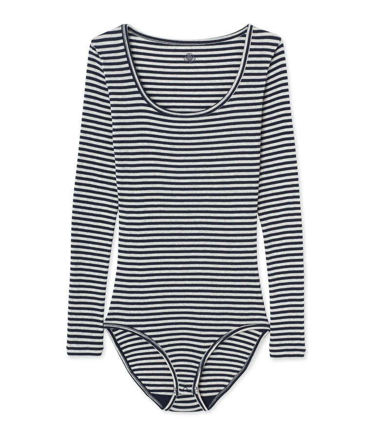 Body de rayas Colette para mujer azul/gris